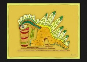 Giclée print of an abstract painting with watercolour inks, Ilford cotton textured paper, sizes A5, A4, A3, A2, A1, painting by Marijke Ali, t-fins