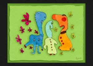 Giclée print of an abstract painting with watercolour inks, Ilford cotton textured paper, sizes A5, A4, A3, A2, A1, painting by Marijke Ali, t-fins