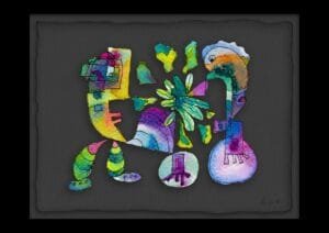 Giclée print of an abstract painting with watercolour inks, Ilford cotton textured paper, sizes A5, A4, A3, A2, A1, painting by Marijke Ali, t-fins