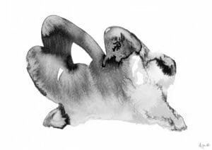 Giclée print of an abstract painting with chinese black ink, Ilford cotton textured paper, sizes A5, A4, A3, A2, A1, painting by Marijke Ali, t-fins