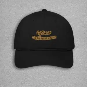 black baseball cap with the future is not set embroidery