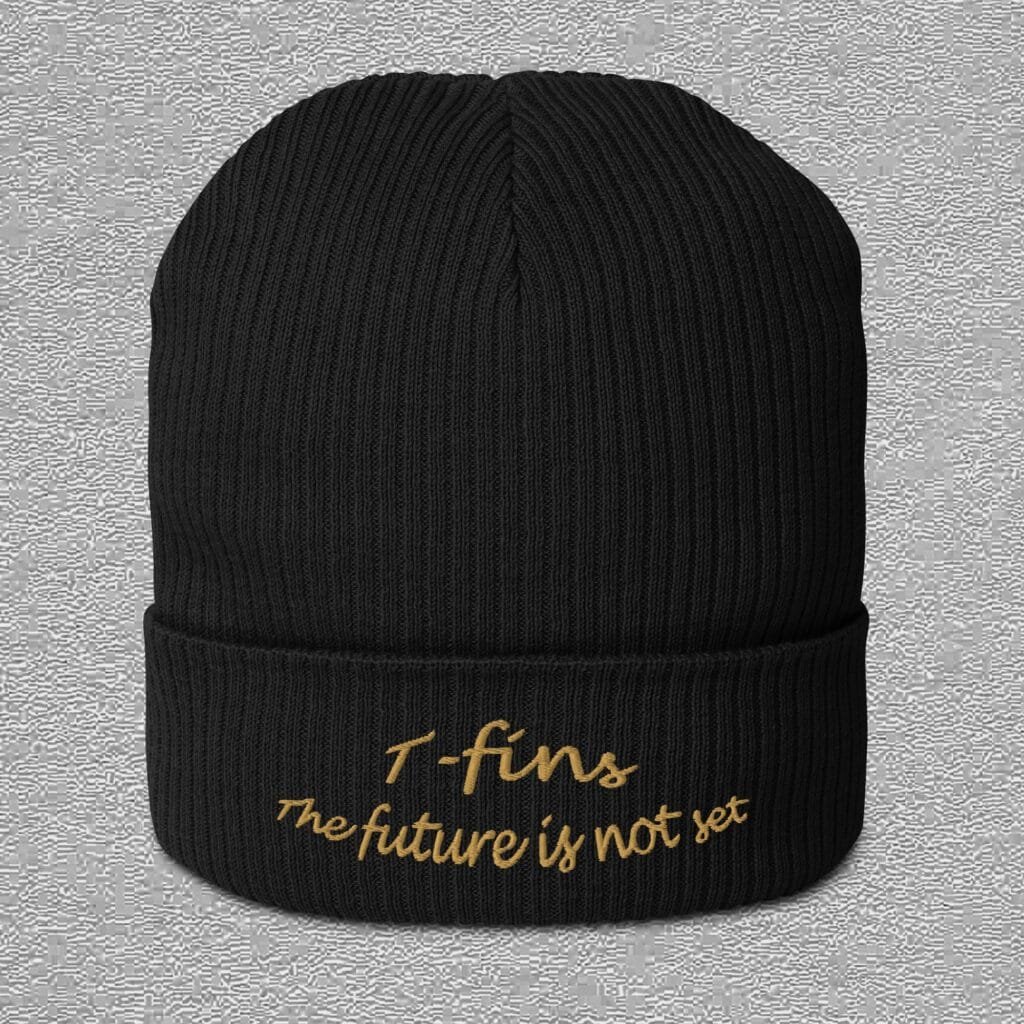 black beanie with the future is not set embroidery
